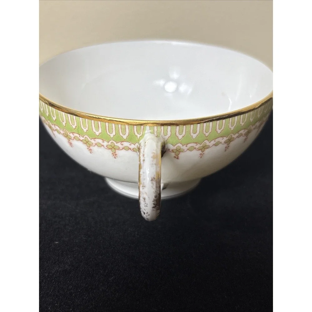 Antique WG & Co Limoges France William Guerin Double Handle Cream Soup Broth Cup